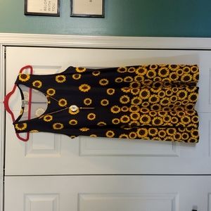 J for Justify, Dress, Size 3X, Navy with Sunflowers
